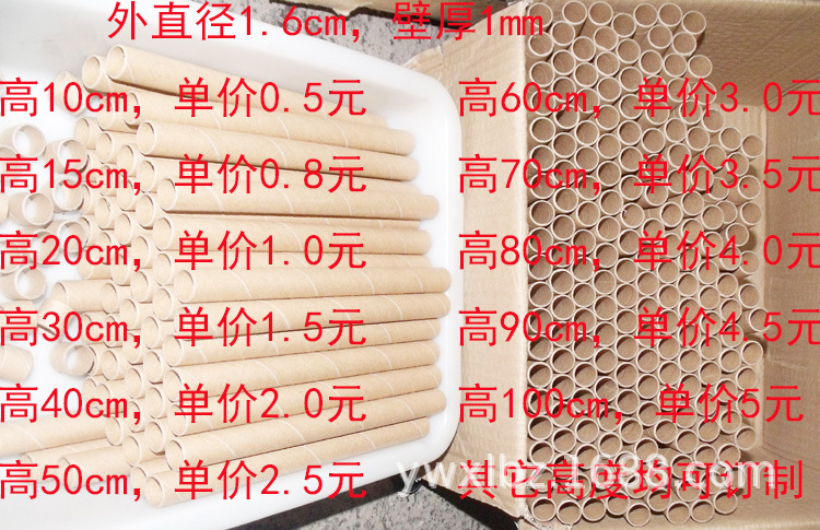 现货供应外直径1.6cm内直径1.4cm微型小纸管 电子产品 防护保护套