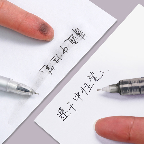 Deli straight liquid ballpoint pen student needle tube gel pen 0.5 water-based pen signature pen black water pen manufacturer wholesale