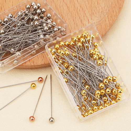 Environmentally friendly 38mm colored stainless steel pearlescent needles, pearl pins, manual positioning needles, boxed manufacturer wholesale