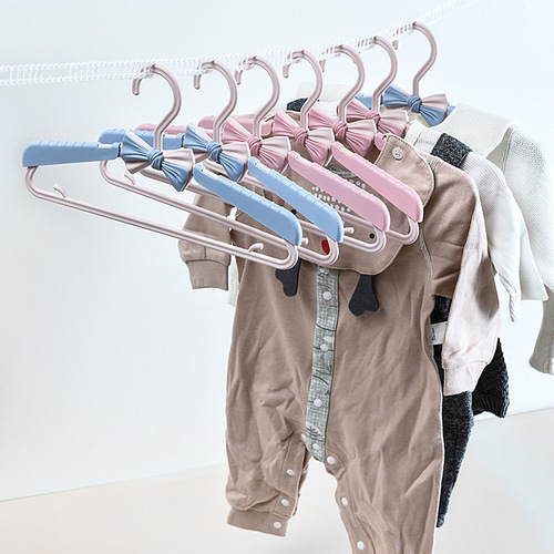 Plastic seamless clothes hanger wholesale children's telescopic trouser rack trouser clip baby baby non-slip clothes support home clothes hanger