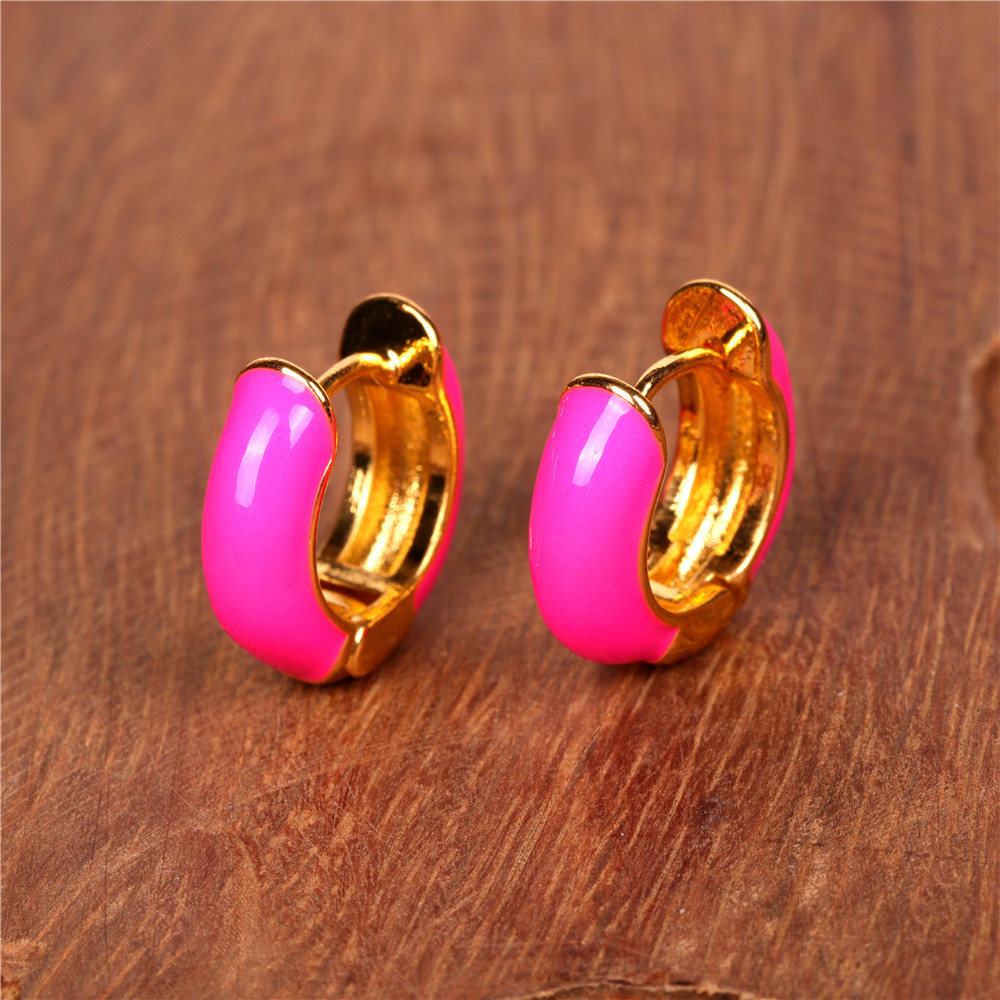 Fashion New Color  Copper Dripping Oil Creative Earrings Wholesale display picture 5