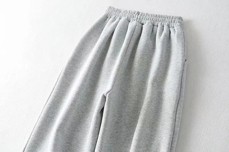 Pantalones deportivos de color sólido con engrosamiento de terciopelo NSAC14999