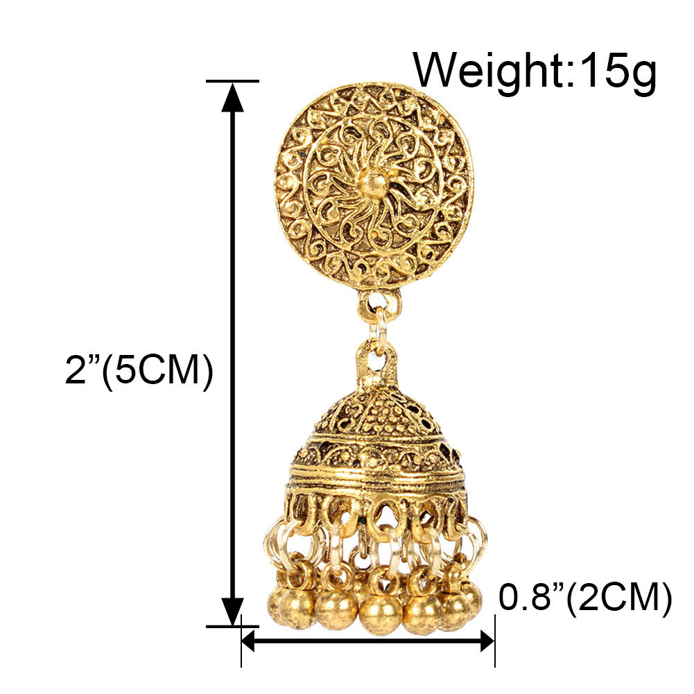 Exaggerated Earrings Fashion Retro Ethnic Style Alloy Tassel Earrings Women display picture 1