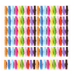 100 colorful photo clips, 3.5cm wooden photo holders, sticky note clips, photo wall decoration