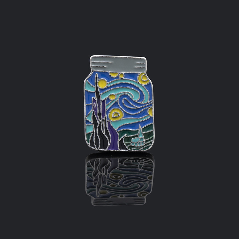 Cartoon Van Gogh Oil Painting Fantasy Brooch display picture 4