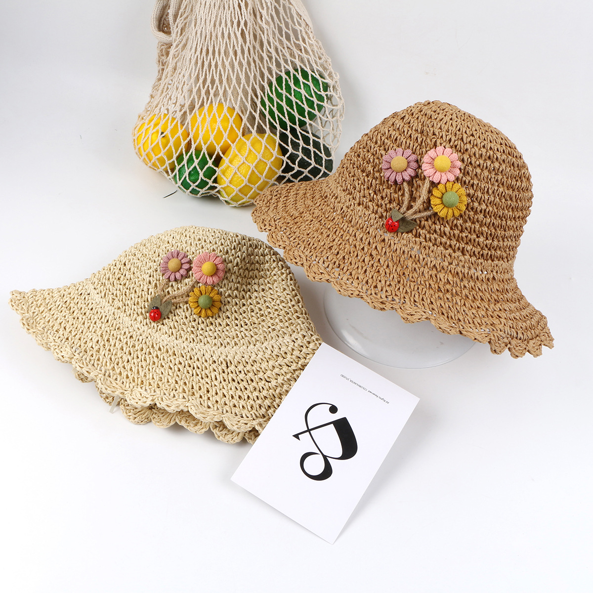 Summer Eaves Sun Visor Straw Hat Baby Girl Korean Beach Sun Hat display picture 11