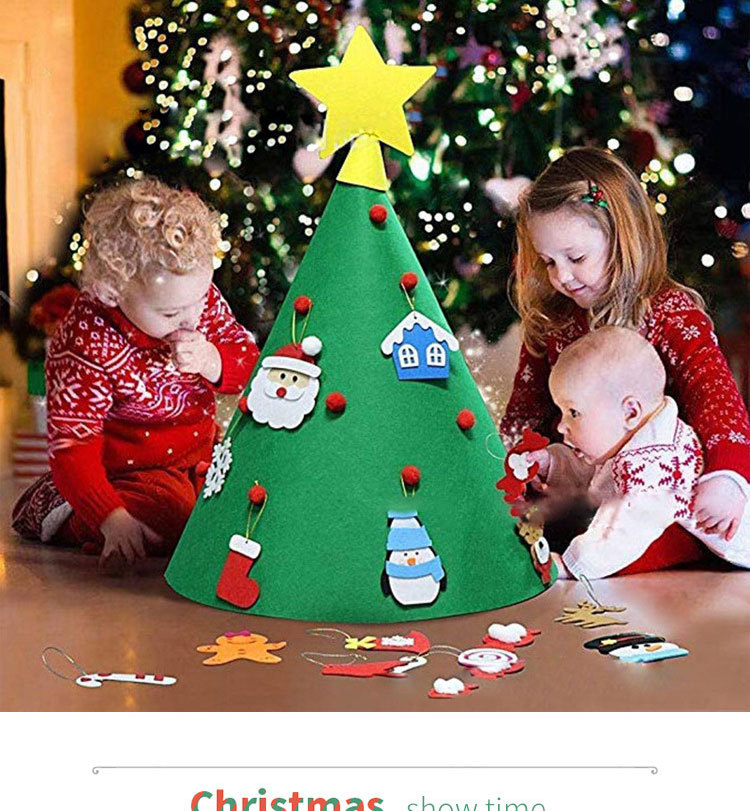 Weihnachtsdekorationen Kinder Handgemachtes Puzzle Diy Filz Stoff Weihnachtsbaum display picture 12