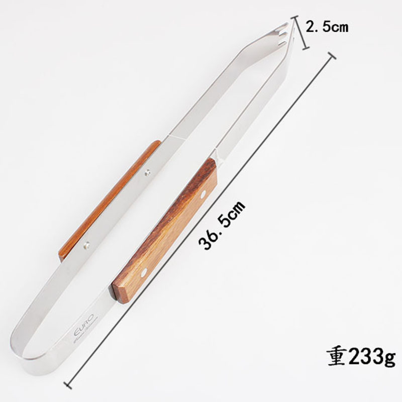 Fuente de la fábrica de barbacoa al aire libre suministros de barbacoa mango de madera de acero inoxidable de 3 piezas conjunto de hornear caja de regalo juego de hornear traje