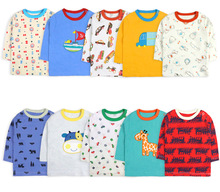 春夏款外貿嬰兒服飾男女兒童長袖t恤 印花 棉Tshirt寶寶打底衫0-2