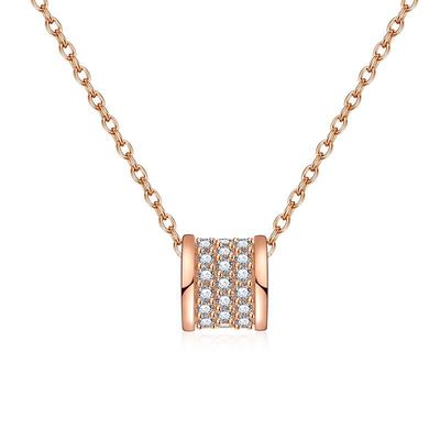 宝家S925银18k项链格时尚美丽饰品项链定制款满钻小蛮腰厂家批发