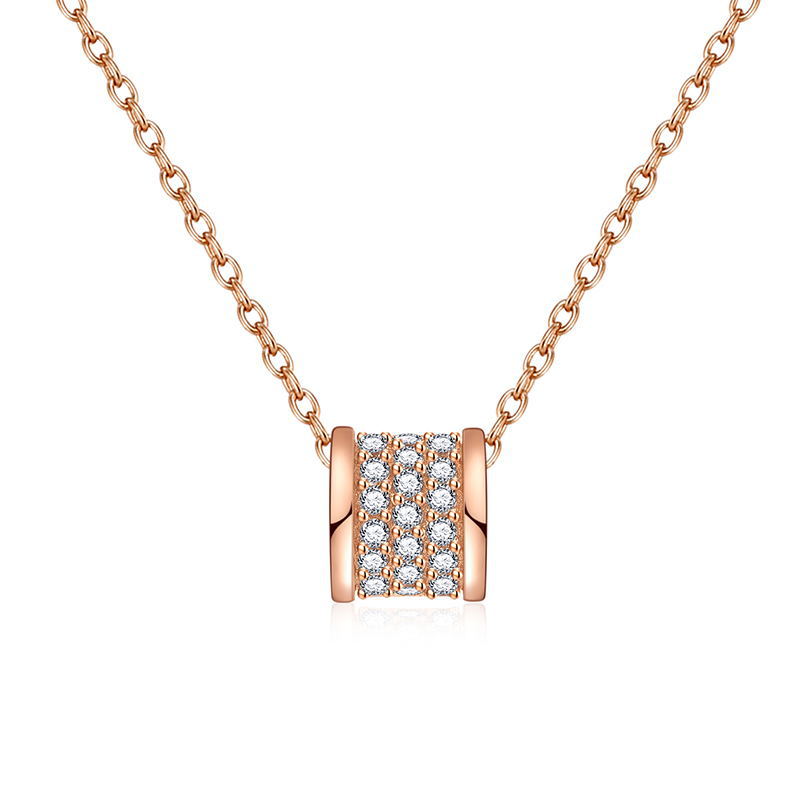 宝家S925银18k项链格时尚美丽饰品项链定制款满钻小蛮腰厂家批发