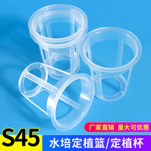 【】S45-55篮无土栽培蔬菜定植篮水培植物种植杯固根器壁挂盆花盆