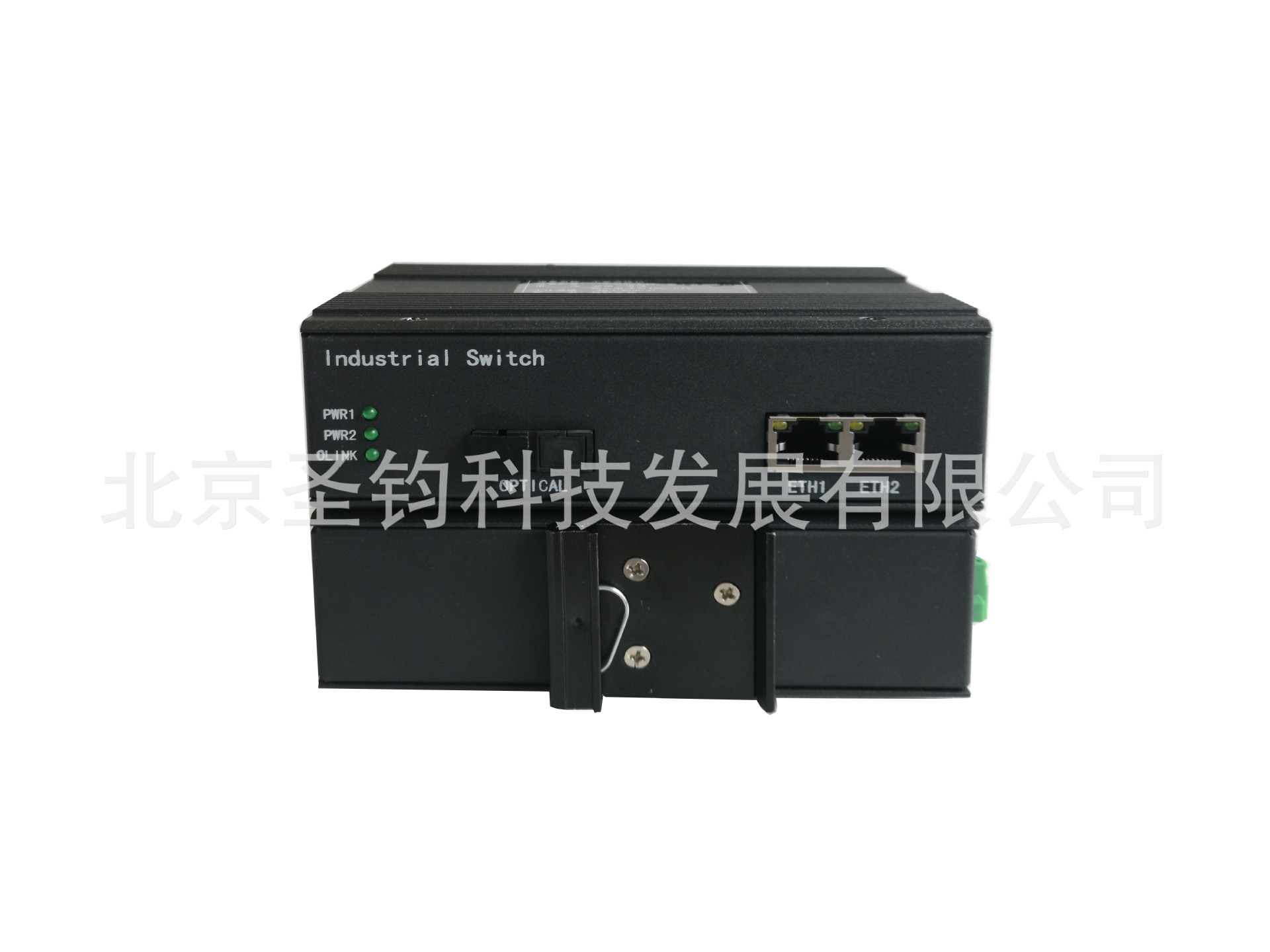 工业级导轨千兆一光二电光纤收发器2口交换机