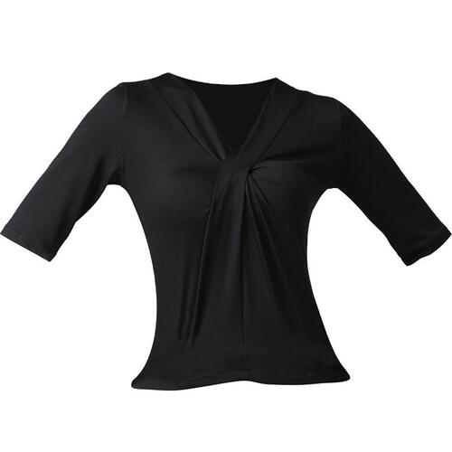 Black Latin ballroom dance tops women female dance salsa chacha uniforms modern dance shirts for lady