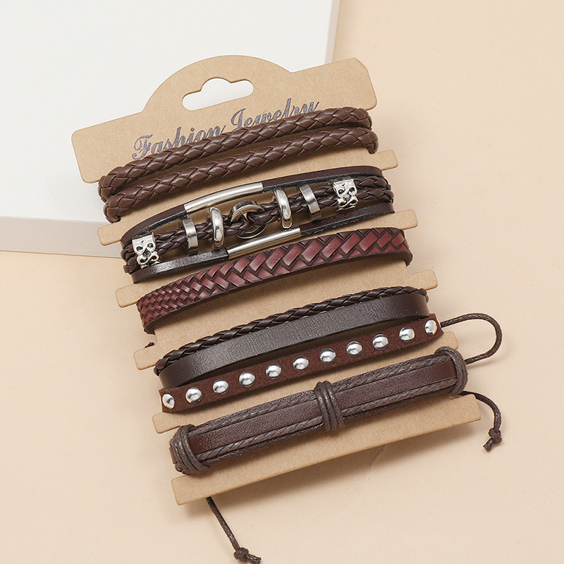 Retro  Handmade Beaded Leather Bracelet