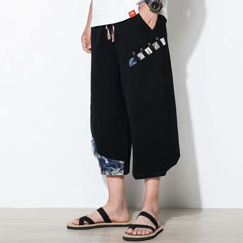 Summer Thin Cropped Linen Pants Sports Casual Men's Pants