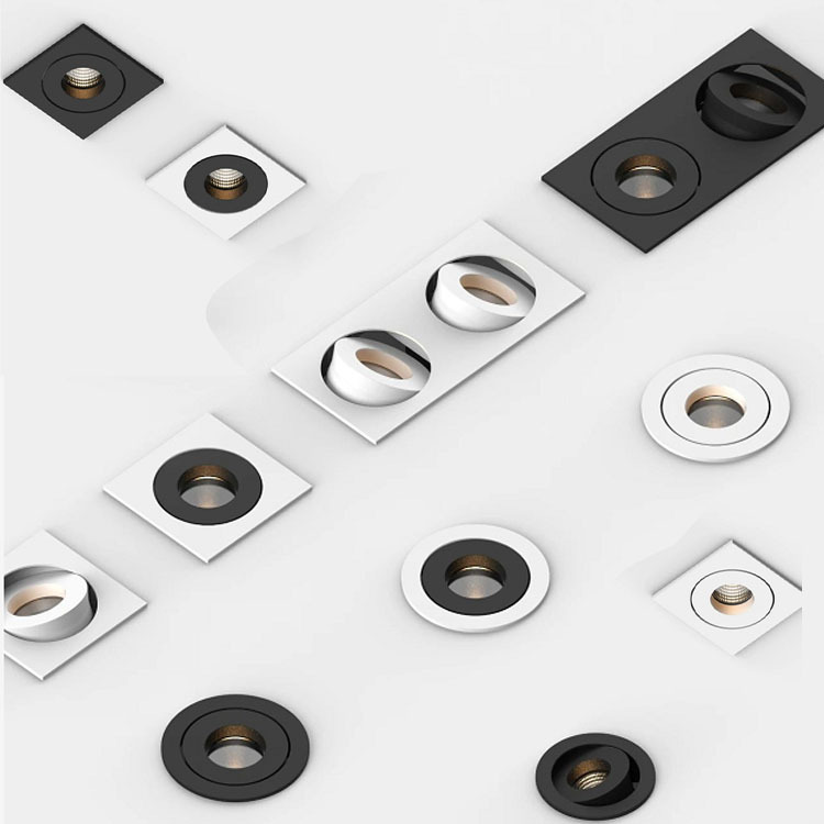 新款双头射灯 科锐 cob方形防眩洗墙灯可调酒店别墅工程LED天花灯|ms