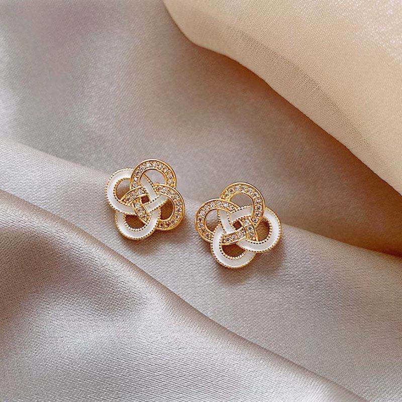 Pendientes Compactos Simples Pequeños De Ópalo De Aguja De Plata 925 Para Mujer display picture 6