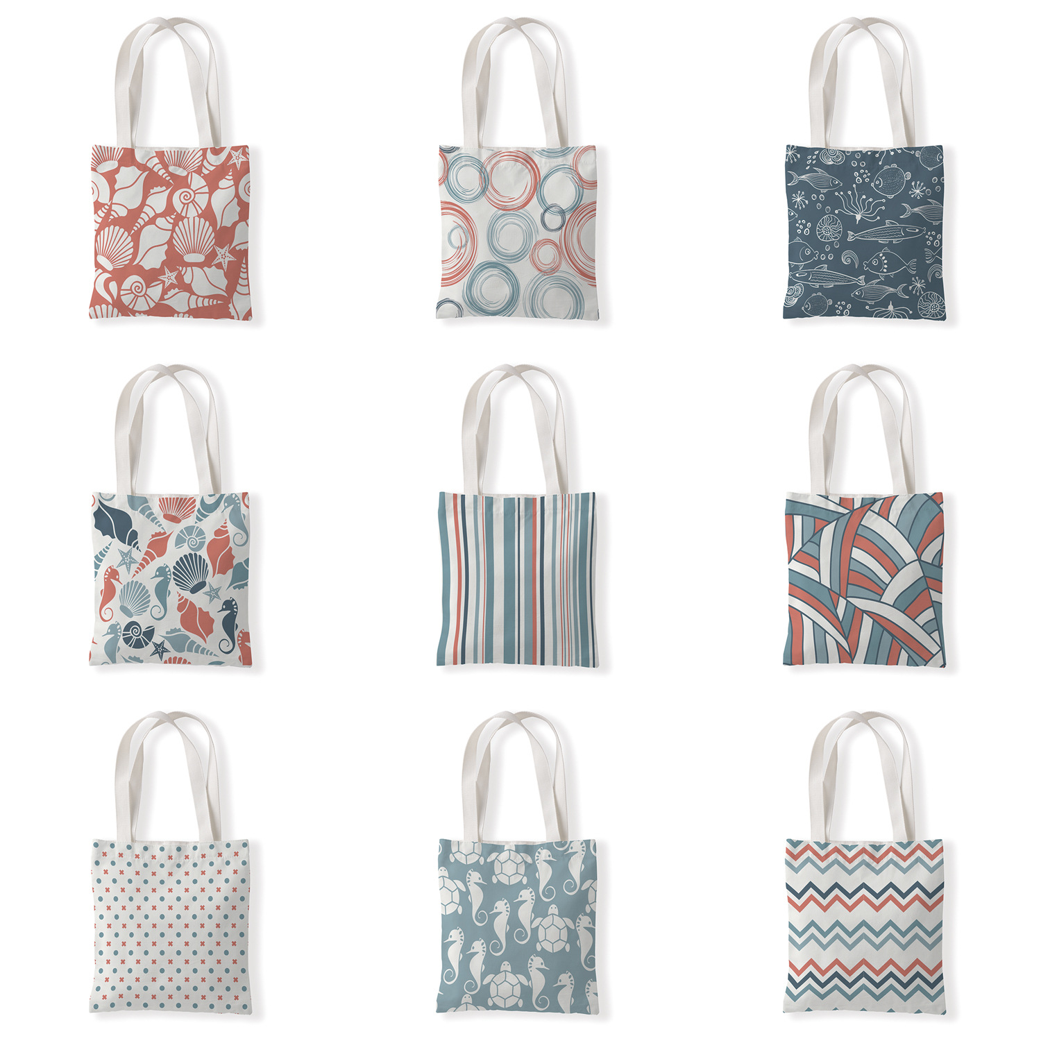 几何条纹创意图案帆布材质袋单肩学生小手拎包零钱袋休闲百搭女包