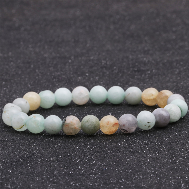 Fashion 8mm Beaded Natural Stone Bracelet Color Mixed Color Elastic String Beaded Bracelet display picture 5