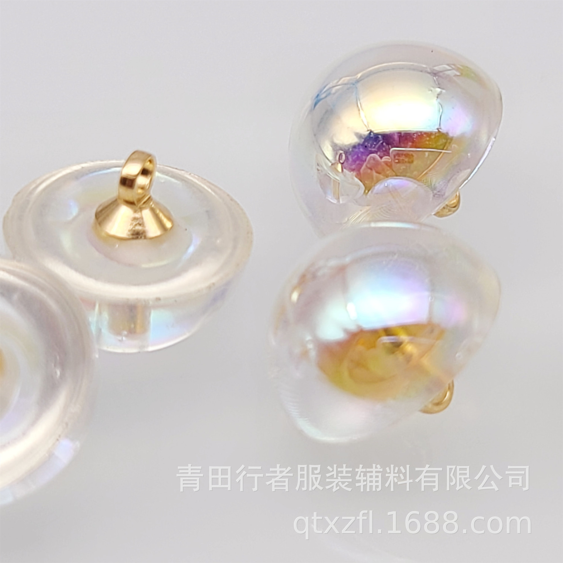 AB彩色半圆金属底脚手缝纽扣扣子雪纺衬衫毛衣开衫连衣裙西装钮扣