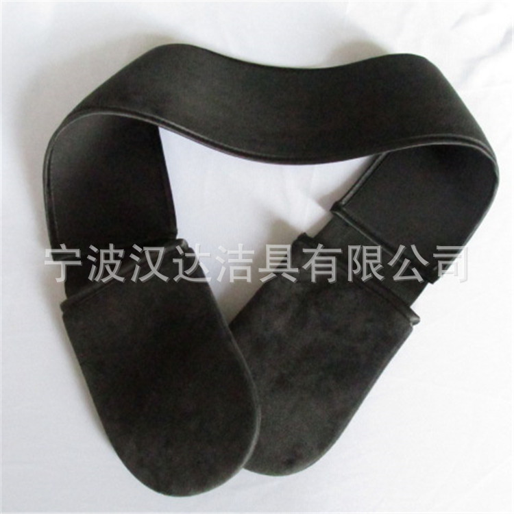 Flocado belleza negro recubierto de aceite de nuevo tira de toalla de baño ahorro de mano de obra conveniente belleza de nuevo recubierto de aceite guantes de baño