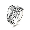 Tide, fashionable adjustable retro ring, 925 sample silver, on index finger