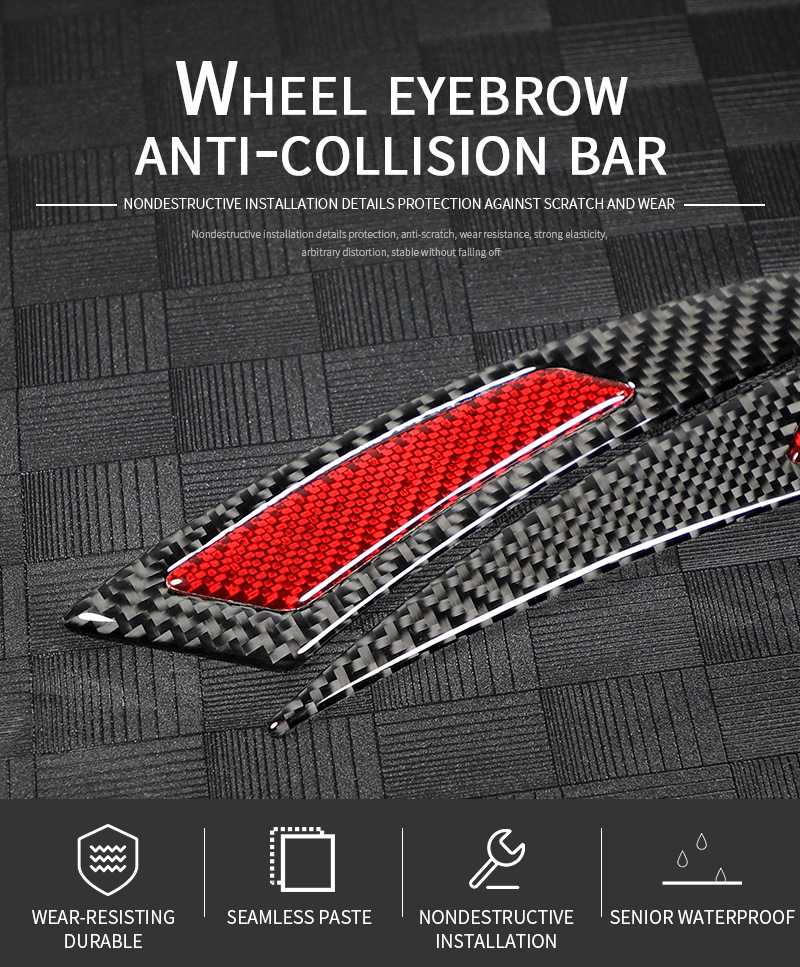 New car wheel eyebrow anti-collision strip modified Universal real carbon fiber anti-collision anti-scratch anti-dripping anti-collision sticker decorative strip