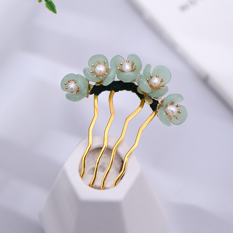 Outdoor, Street Occasion Crystal Material Women's Chinoiserie Retro Flower Crystal Hair Sticks