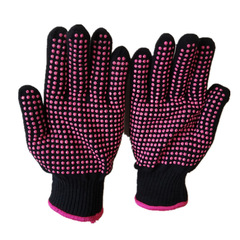 Electrical accessories gloves heat resistant hair straightener PVC bead hairdressing gloves anti-heat curling iron gloves in bulk 