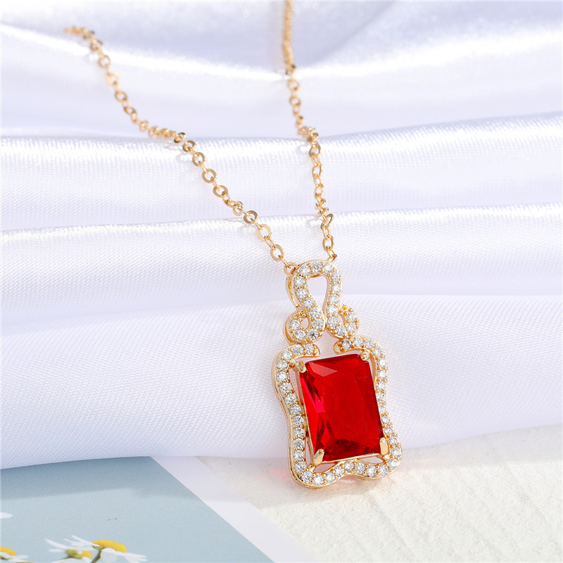 new rainbow color diamond imitation gem pendant necklace