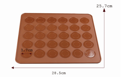 diy硅胶操作案板30孔马卡龙圆形硅胶垫耐高温隔热案板烘培垫烤垫|ms
