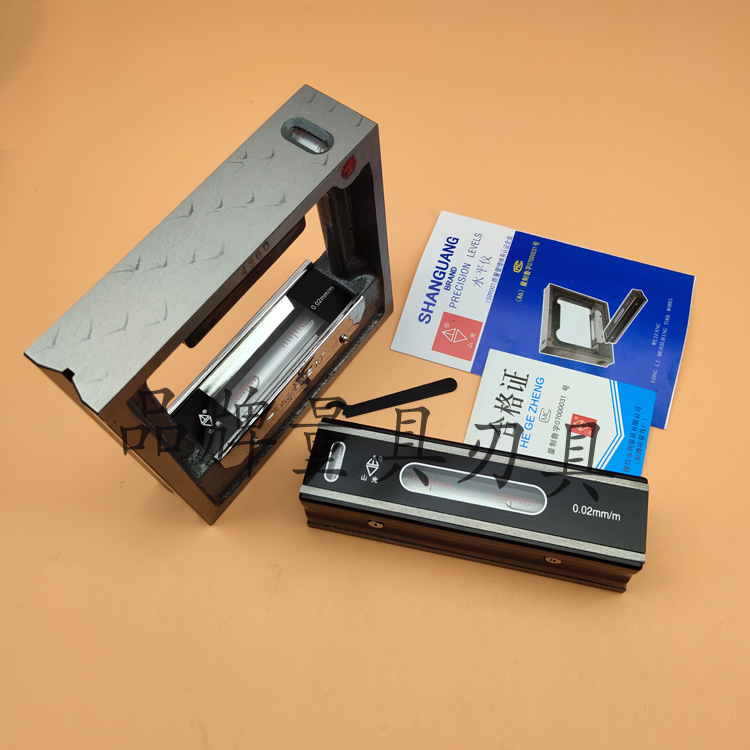 潍坊山光框式/条式水平仪100 150 200 300mm0.02高精度气泡水准仪