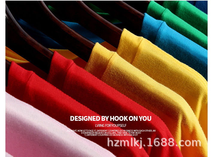 Clase uniforme grupo ropa verano suelta manga corta Camiseta de los hombres y mujeres cuello redondo verano media manga logo impreso