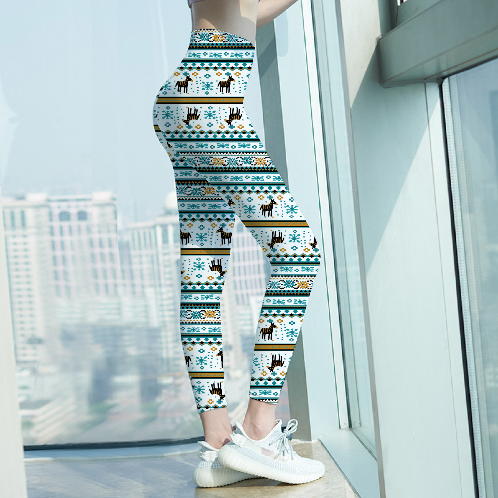Simple Style Snowflake Spandex Polyester Ankle-length Leggings display picture 10