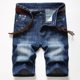 Cross-Border Supply of European and American Foreign Trade Denim Mid-Pants with Holes, New Amazon Personalized Retro Multi-Color Trendy Men's Pants