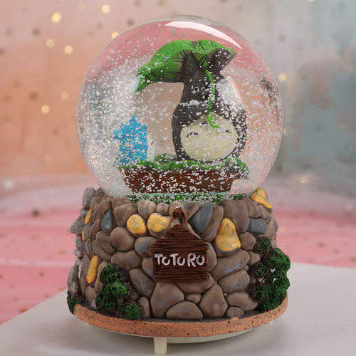 My Neighbor Totoro crystal ball music box with automatic falling snow, light and music rotation, birthday gift boutique for boyfriend and girlfriend