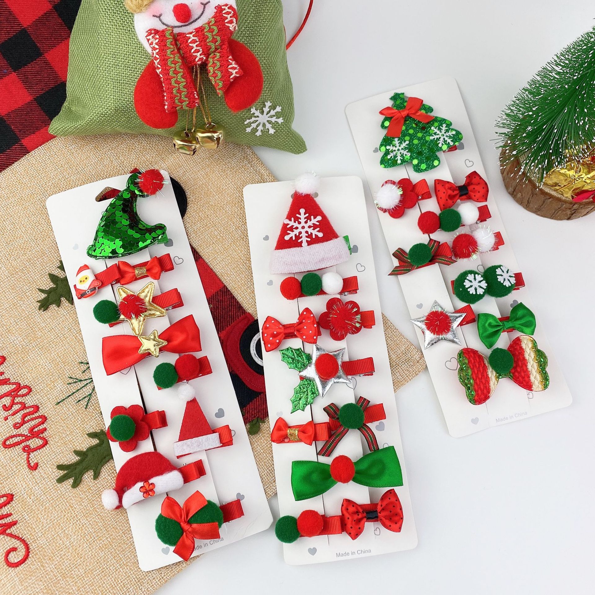 Christmas Hat Christmas Tree Love Hairpin Set display picture 3