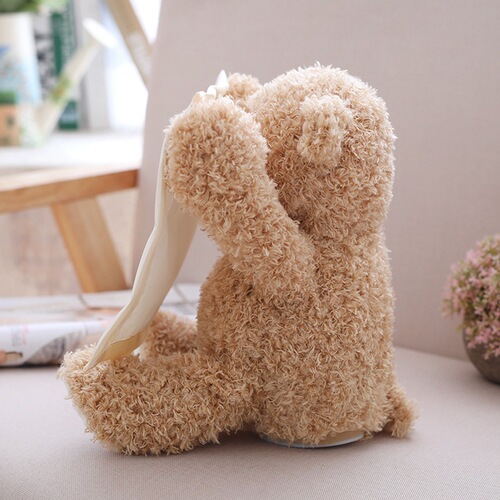 Internet celebrity's singing peek-a-boo teddy bear plush toy gives children dolls to coax babies, and a talking shy bear
