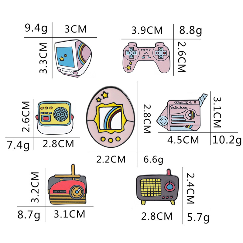 Cartoon Style Game Console Television Alloy Enamel Unisex Brooches display picture 1