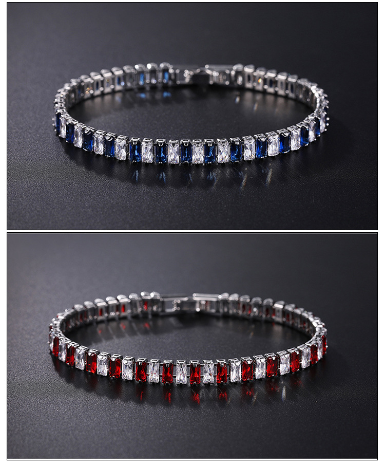 Fashion Square Copper Metal Zircon Bracelets