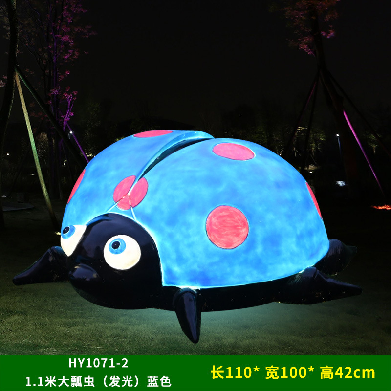 Al Aire Libre flor jardín paisaje simulación mariquita de siete estrellas escultura luminosa Villa patio césped decoración escarabajo adornos