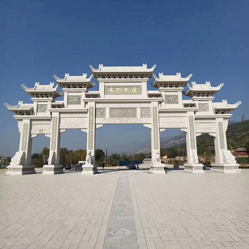 Manufactor stone carving Memorial Archway temple Village Three The stone archway Cemetery Marble A gatehouse Ancient The gate Memorial Gateway