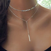 Fashionable accessory, short choker, necklace, pendant, European style