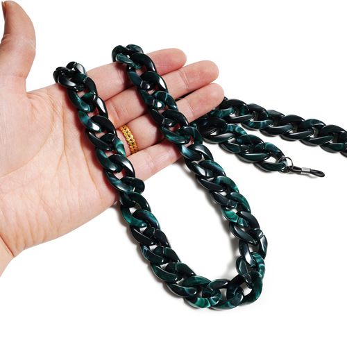 Glasses chain glasses chain anti-falling acrylic tortoise shell amber two-color concave shape glasses chain glasses rope