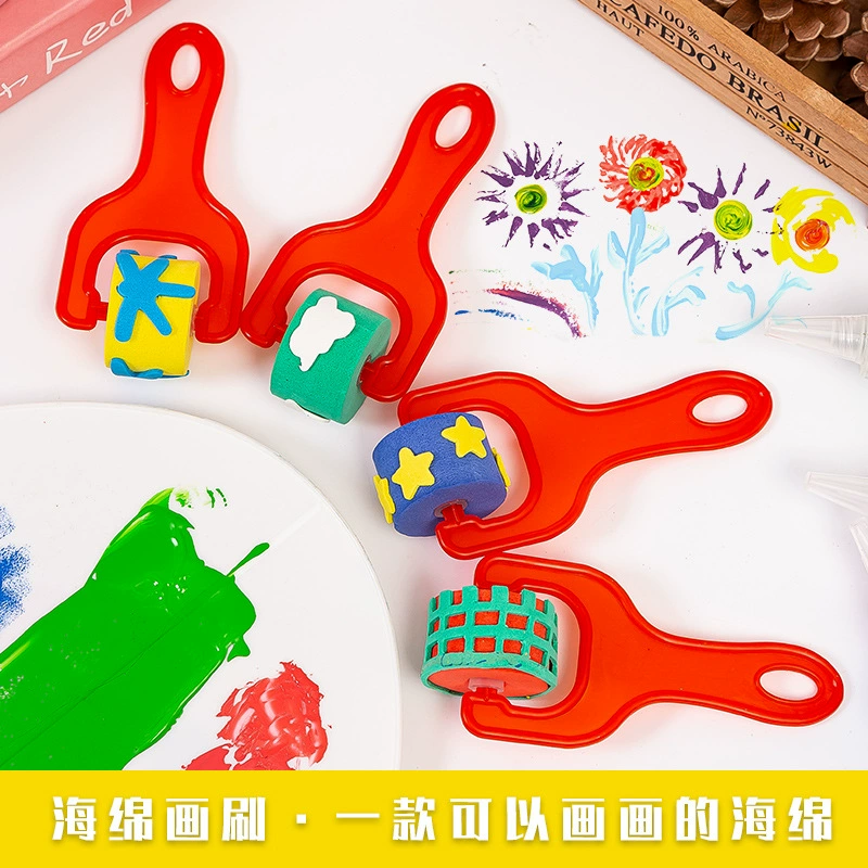 Пенящийся трафарет kindergarten DIY набор губка для рисования, граффити грибы головка детский художественный материал круглого принта