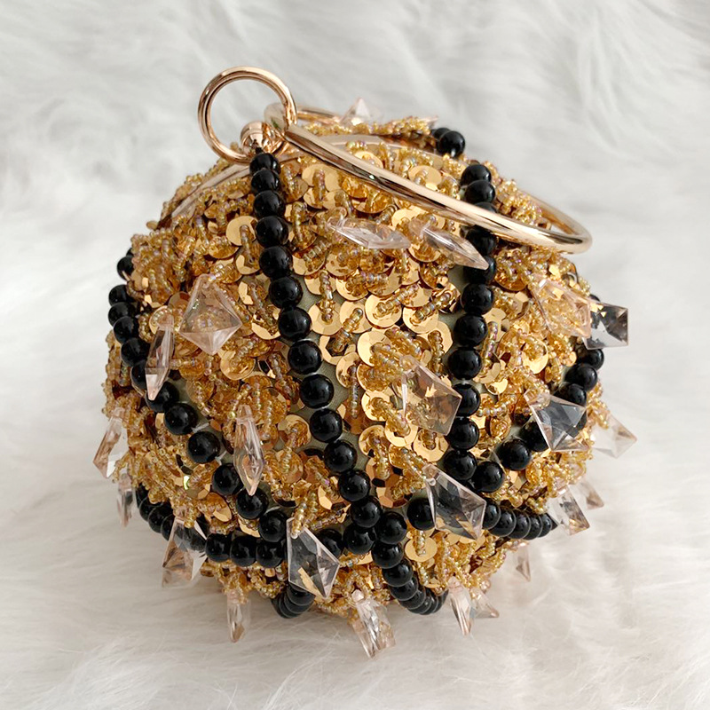 Socialite trendy personalized basketball bag banquet fashion rhinestone handbag round rhinestone dinner makeup women's bag