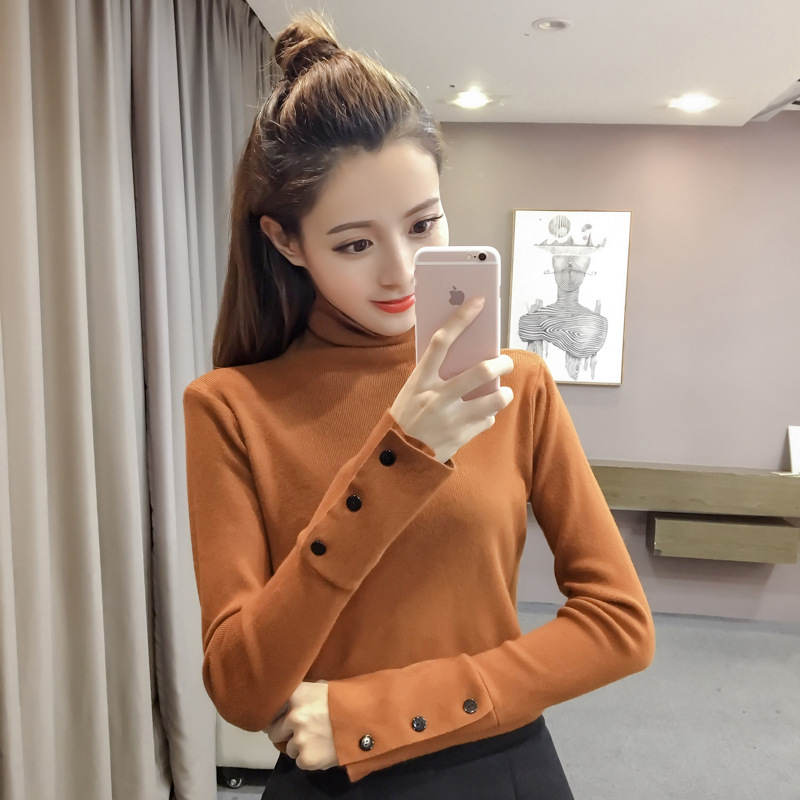 Turtleneck sweater 2020 Autumn and winter Korean Edition Versatile Pile collar leisure time Socket Base coat sweater
