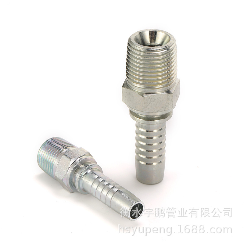 高质量碳钢镀锌BSPT外螺纹接头 液压胶管接头配件13011英锥管R1/4