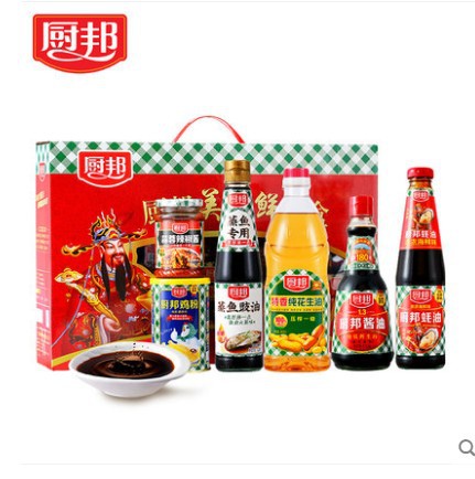 廚邦美味鮮6件套禮盒  食用油 醬油 蒸魚豉油 耗油 蒜蓉辣醬 雞粉
